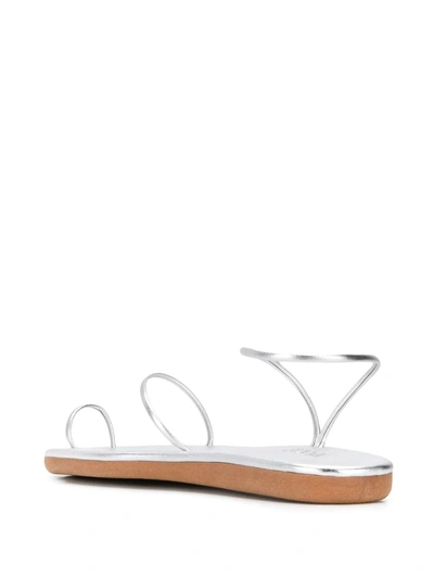 Ancient Greek Sandals Round-toe Flat Sandals In Silver