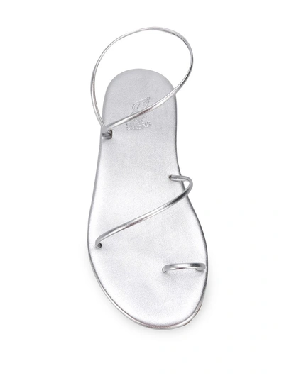 Shop Ancient Greek Sandals Kansiz Slingback Sandals In Silver