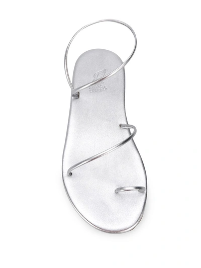 Ancient Greek Sandals Round-toe Flat Sandals In Silver