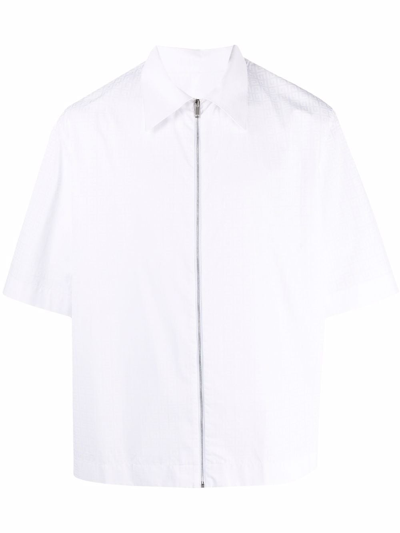 Shop Givenchy 4g Zipped Short-sleeve Shirt In Weiss