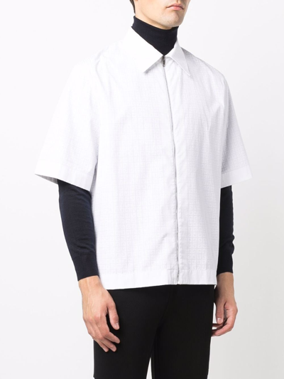 Shop Givenchy 4g Zipped Short-sleeve Shirt In Weiss