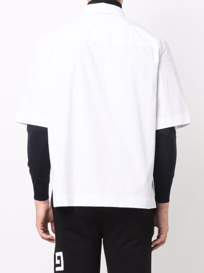 Shop Givenchy 4g Zipped Short-sleeve Shirt In Weiss