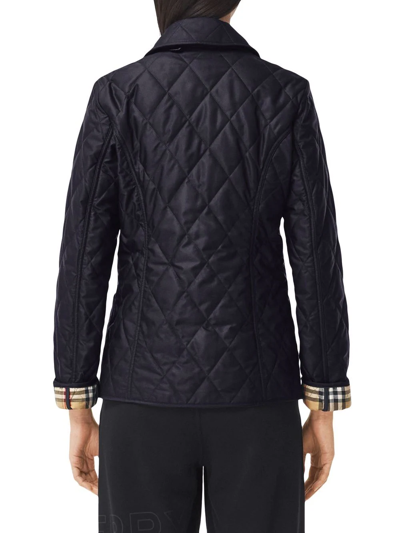 Shop Burberry Diamond-quilted Thermoregulated Jacket In Blue