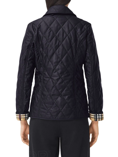Burberry Diamond-quilted Thermoregulated Jacket In Blue