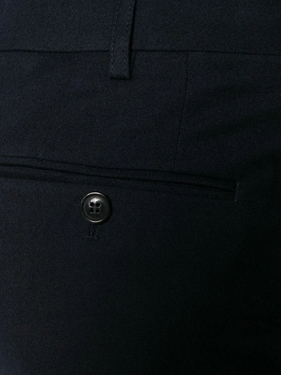 Shop Giorgio Armani Tapered Trousers In Blue