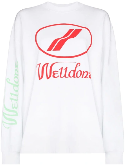 Shop We11 Done Logo Print Sweatshirt In White