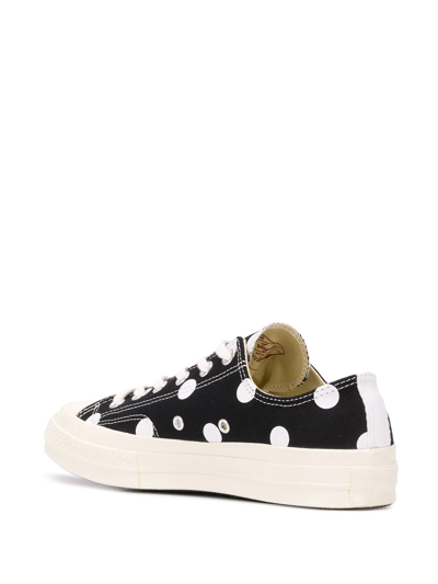 Comme Des Garçons Play Black Converse Edition Polka Dot Heart Chuck 70 Low Sneakers In Black