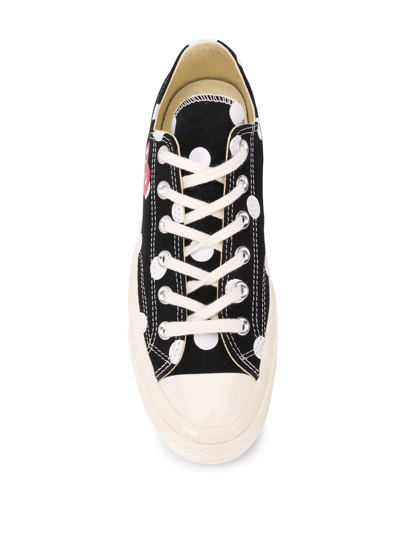 Comme Des Garçons Play Black Converse Edition Polka Dot Heart Chuck 70 Low Sneakers In Black