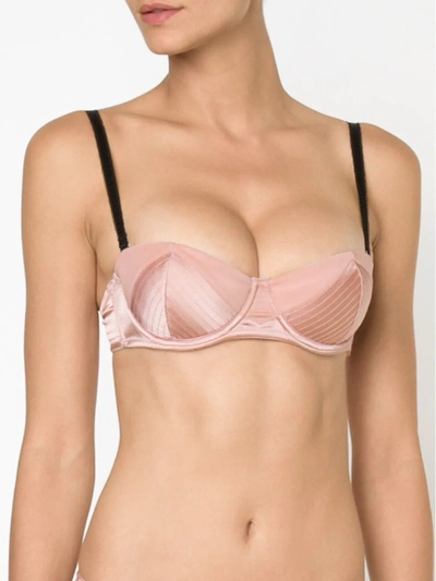 Fleur Du Mal Topstitch Convertible Bra In Pink