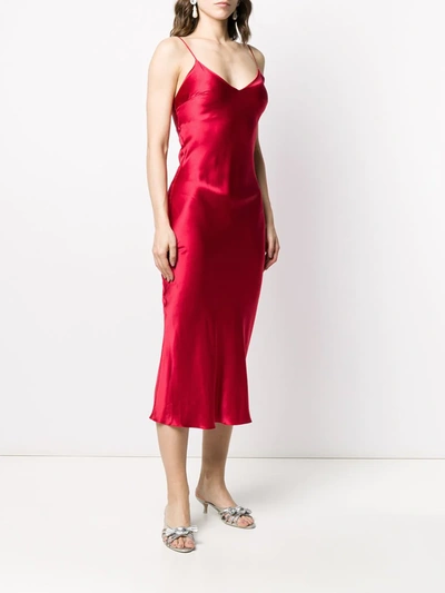 Shop Gilda & Pearl Sophia Slip Silk Dress In Red