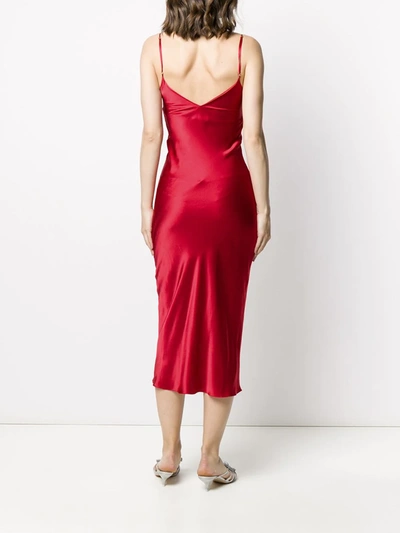 Shop Gilda & Pearl Sophia Slip Silk Dress In Red