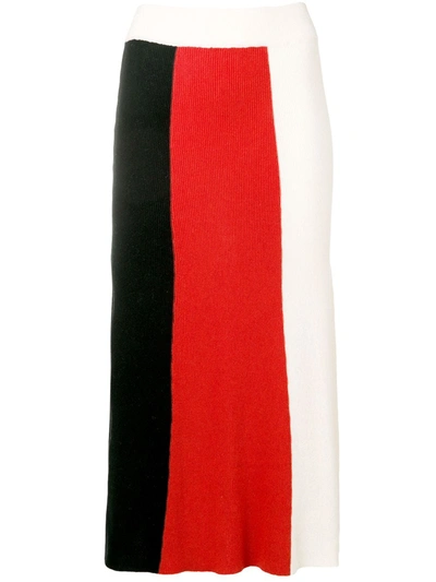 Shop Cashmere In Love Colour Block Knitted Skirt In Black