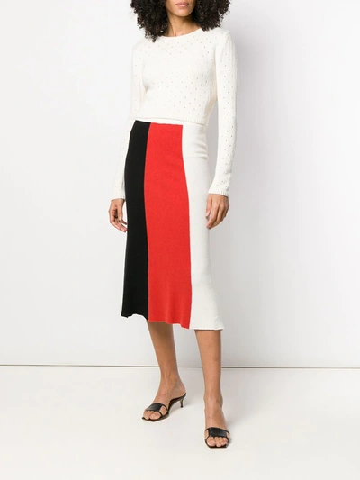 Cashmere In Love Colour Block Knitted Skirt In Black