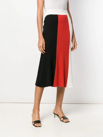 Cashmere In Love Colour Block Knitted Skirt In Black