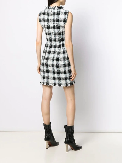 ALEXANDER MCQUEEN BOUCLÉ TWEED MINI DRESS - 蓝色