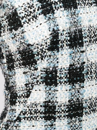 Shop Alexander Mcqueen Bouclé Tweed Mini Dress In Blue