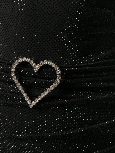 Philipp Plein One-shoulder Crystal-heart Dress In Black