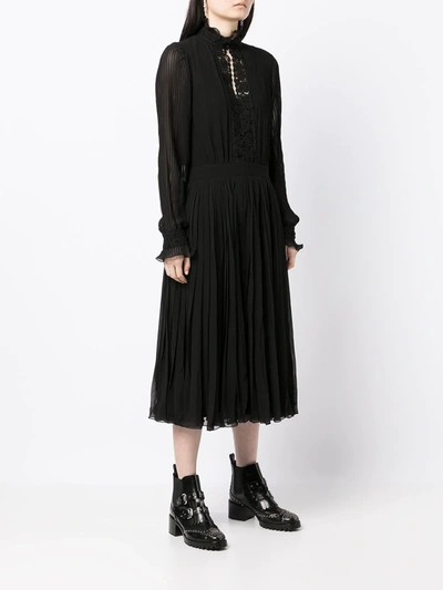 polo ralph lauren anabelle pleated high neck dress