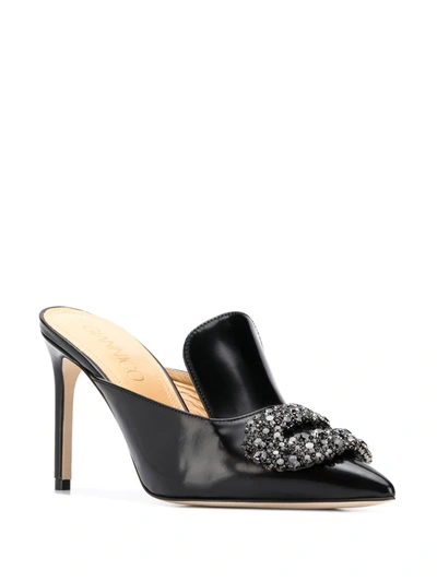 Shop Giannico Daphne 85mm Mules In Black