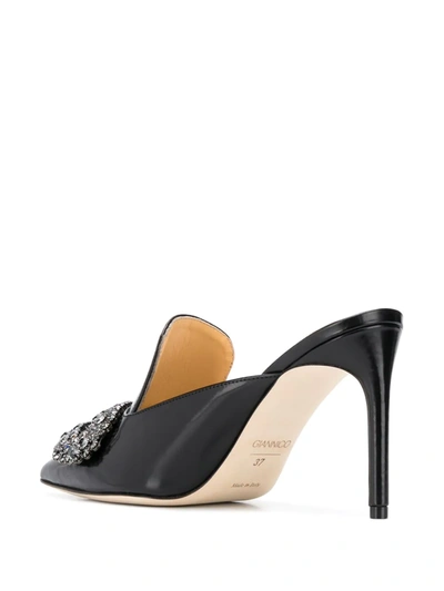 Shop Giannico Daphne 85mm Mules In Black