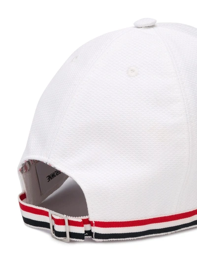 Shop Thom Browne Rwb-stripe Six-panel Baseball Cap In White