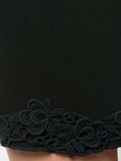 Pre-owned Dolce & Gabbana 1990's Crochet Appliqué Mini Dress In Black