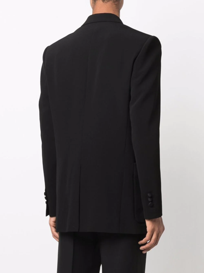 Shop Balmain Embroidered Studs Collar Blazer In Black