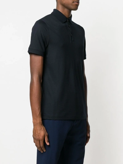 Shop Giorgio Armani Basic Polo Shirt In Blue