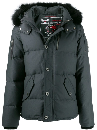 Shop Moose Knuckles Faux Fur Lined Jacket In Grey
