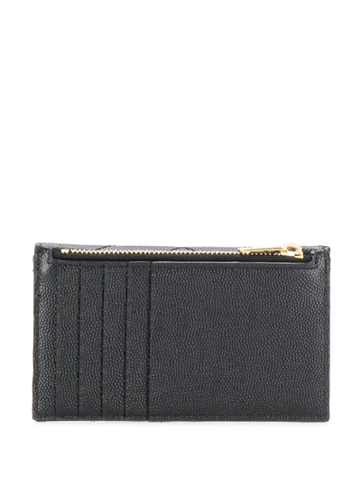 Shop Saint Laurent Monogram Compact Wallet In Black