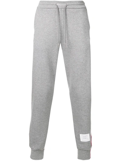 Shop Thom Browne Rwb Stripe Loopback Sweatpants In Grey