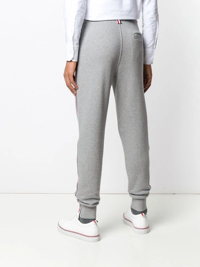 Shop Thom Browne Rwb Stripe Loopback Sweatpants In Grey