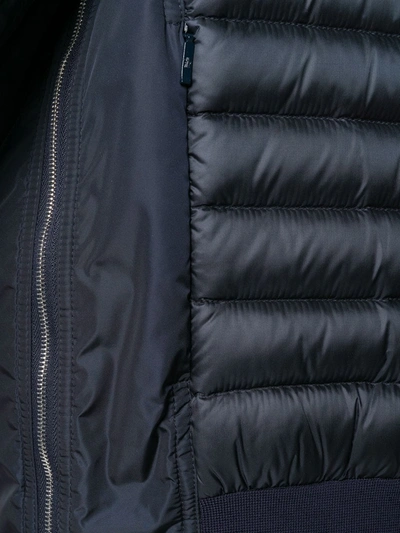 Shop Moncler Padded Panelled Bomber Jacket In Blue