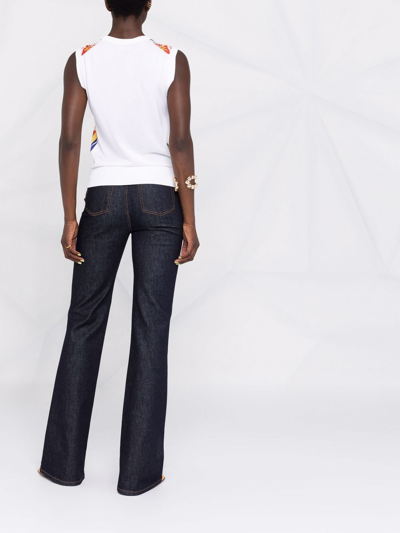 Dolce & Gabbana Printed Silk Sweater Vest In Weiss