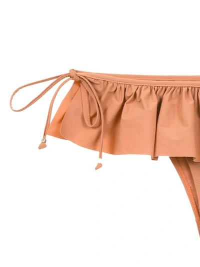 Amir Slama Ruffled Bikini In Neutrals