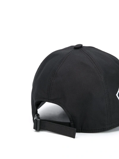 Shop Msgm Flocked Logo Baseball Cap In Black