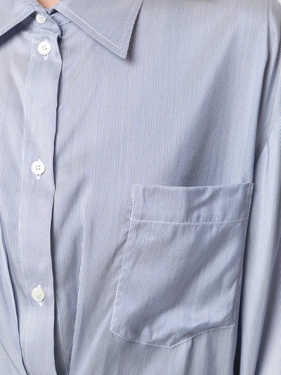 Shop Ben Taverniti Unravel Project Ruched Detail Shirt In Blue
