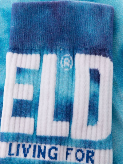 Shop Diesel Tie-dye Print Ankle Socks In Blue