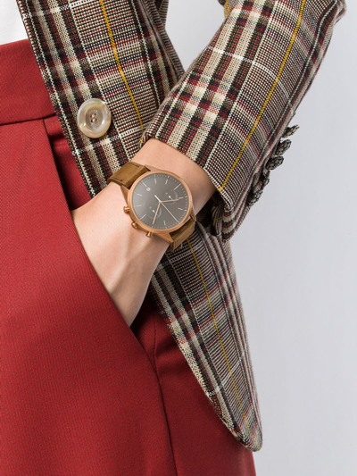 Shop Uniform Wares C39 Chronograph Watch In Metallic