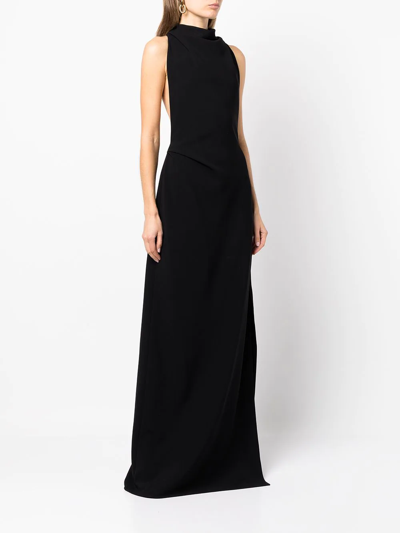 Proenza Schouler Halter-neck Matte Crepe Backless Gown In Black