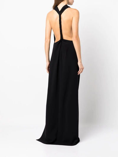 Proenza Schouler Halter-neck Matte Crepe Backless Gown In Black
