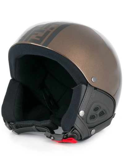 Shop Fendi Ff Protective Helmet In Brown