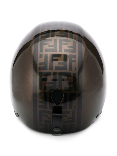 Shop Fendi Ff Protective Helmet In Brown