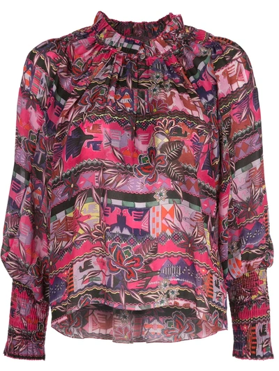 Shop Chufy Cusco Floral Patterned Shirt In Pink