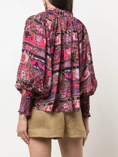 Shop Chufy Cusco Floral Patterned Shirt In Pink
