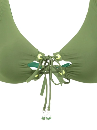 Amir Slama Lace Up Bikini Set In Green
