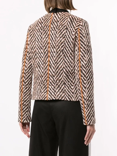 Shop Giorgio Armani Chevron Embroidered Jacket In Orange