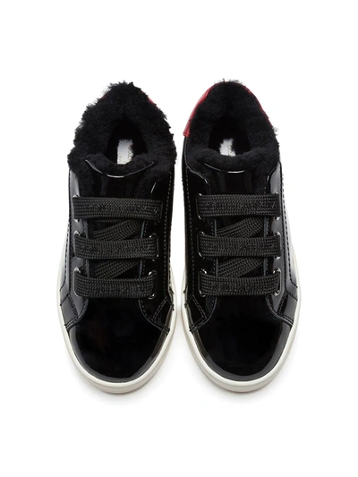 Dolce & Gabbana Portofino Patent Leather Sneakers In Black
