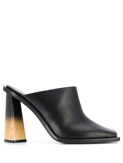 Shop Givenchy Spray-painted Wooden Heel Mules In Black