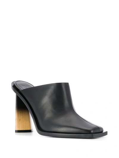 Shop Givenchy Spray-painted Wooden Heel Mules In Black